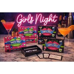 The Box Girls The Tiny Happy Hour Matchbox Style Box of Questions Party Game New